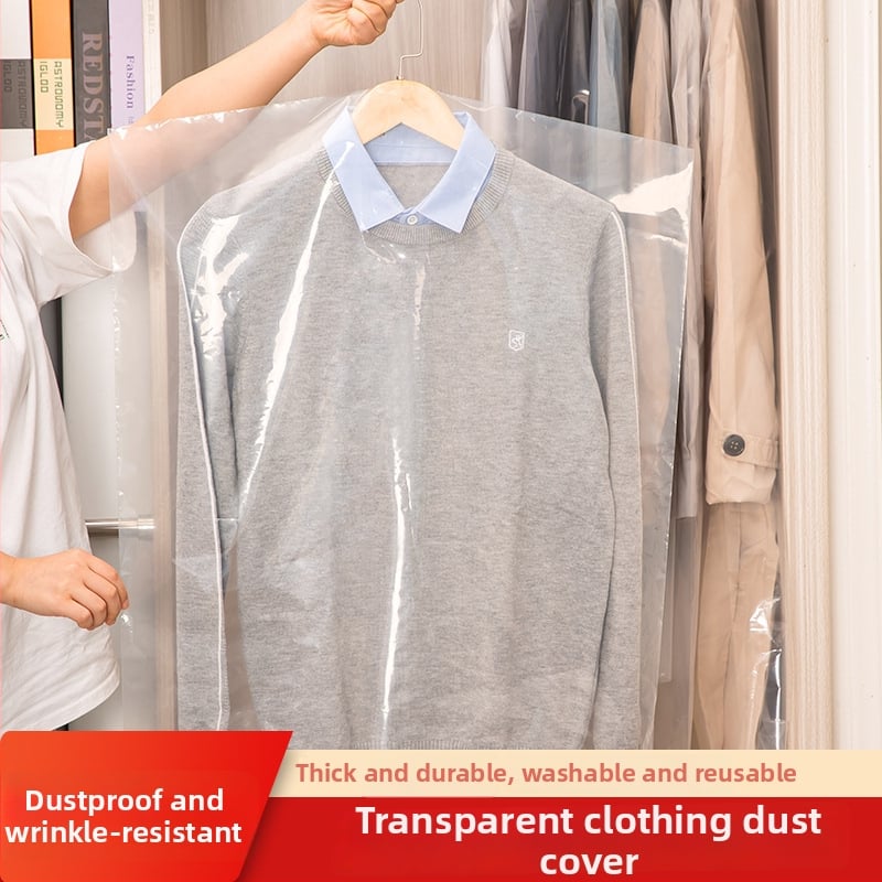 Plastová taška na odevy s ochranou proti prachu a vlhkosti, moderný minimalistický dizajn, vhodná na uloženie spodného prádla počas cestovania aj v spálni.