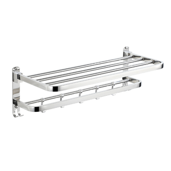 Držiak na uteráky z nehrdzavejúcej ocele, brúsený povrch, dvojvrstvový, skladací, nosnosť 20–30 kg