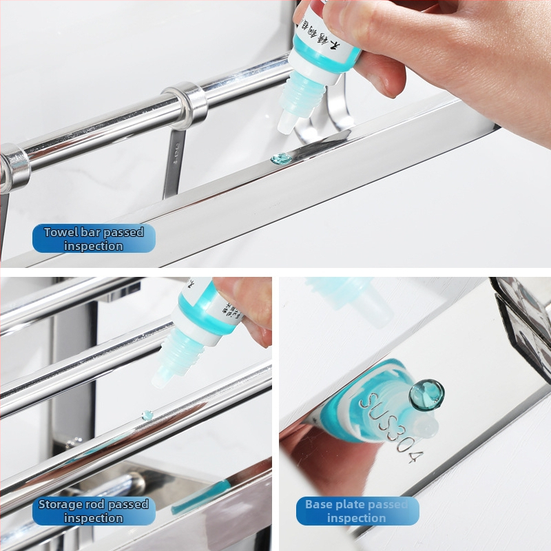 Nerūsējošā tērauda dvīslāņu dvieļu turētājs, glancēta virsma, saliekams, slodze 20–30 kg