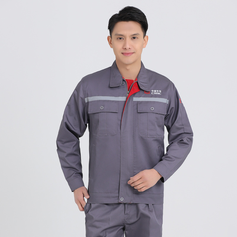 Shengdelong Pánska súprava pracovného oblečenia pre mechanika s reflexnými detailmi, bavlnená zmes, jar–jeseň, továreň