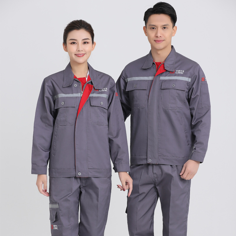 Shengdelong Pánska súprava pracovného oblečenia pre mechanika s reflexnými detailmi, bavlnená zmes, jar–jeseň, továreň