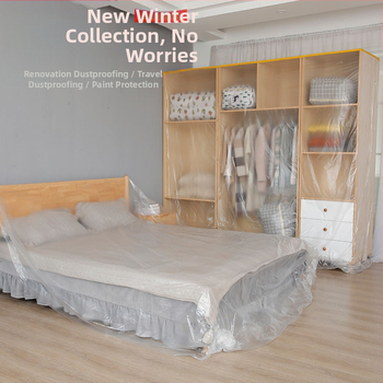 Jednorázová PE prachová ochranná plášť pre domový nábytok – pohovka a posteľ, Model 325, Jednoduchý štýl, Žiadne zákazkové spracovanie