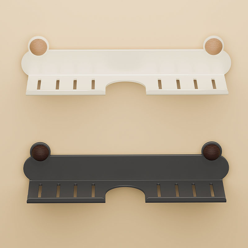 Bez vŕtania na stenu: nástenný organizér na vodovodný kohútik v kúpeľni a organizér pre drez s policou na sprchu, krémový dizajn; konštrukcia z železa; nosnosť 5-10 kg; 1 vrstva