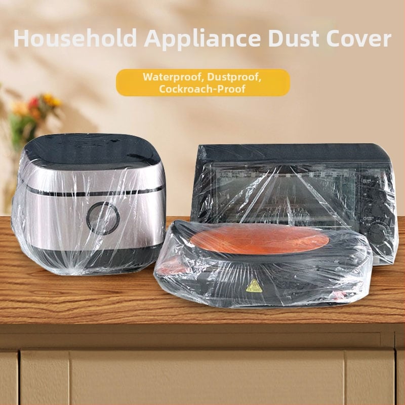 Jednorazový prachový kryt pre domáce spotrebiče — priehľadný, proti švábom, vhodný pre hrniec na ryžu, mikrovlnnú rúru a fritovací hrniec