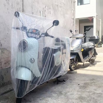 Gulang husă PEVA transparentă, de unică folosință pentru vehicule electrice, biciclete electrice, biciclete și motociclete; impermeabilă și rezistentă la praf, cu logo imprimat