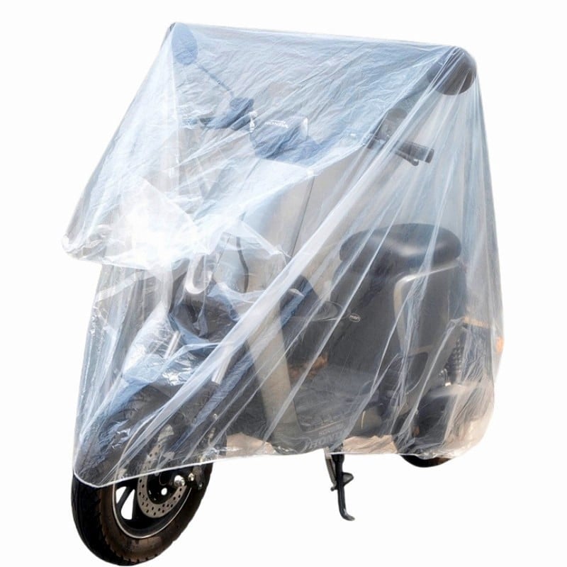 Gulang husă PEVA transparentă, de unică folosință pentru vehicule electrice, biciclete electrice, biciclete și motociclete; impermeabilă și rezistentă la praf, cu logo imprimat