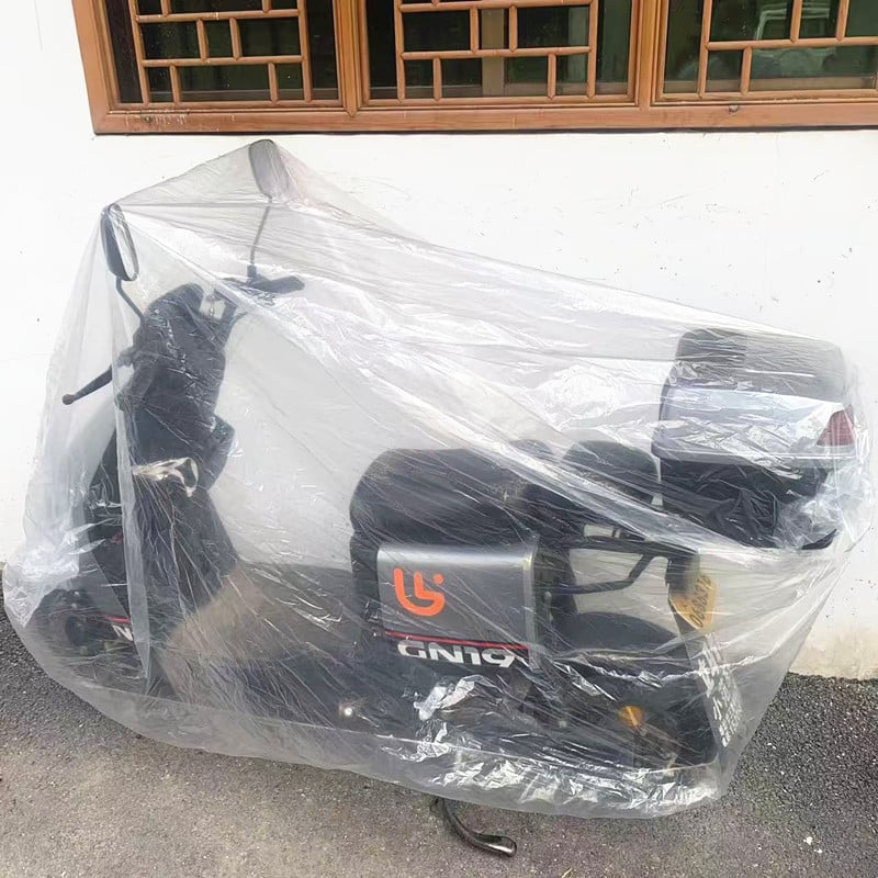 Gulang husă PEVA transparentă, de unică folosință pentru vehicule electrice, biciclete electrice, biciclete și motociclete; impermeabilă și rezistentă la praf, cu logo imprimat