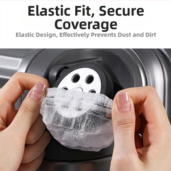 Univerzálne jednorazové ochranné krytie kolies kufra — netkaná textília, elastické, vhodné pre kufre, stoly a kreslá