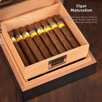 Humidor na cigary – Snow pine – Ručne vyrobený – Kapacita 50 kusov – Pôvod Guangdong