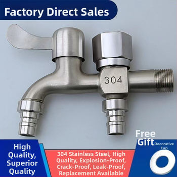 Nerezová vodovodná batéria s deliťom, 1 vstup, 2 výstupy, univerzálna montáž, keramický diskový Ventil