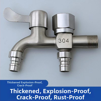 Nerezová vodovodná batéria s deliťom, 1 vstup, 2 výstupy, univerzálna montáž, keramický diskový Ventil