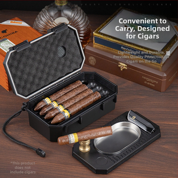 Prenosná krabička na cigary, vodotesná a uzatvárateľná, dvojvrstvová konštrukcia, veľká kapacita, sada 10 kusov (Značka: HANNICOOK)