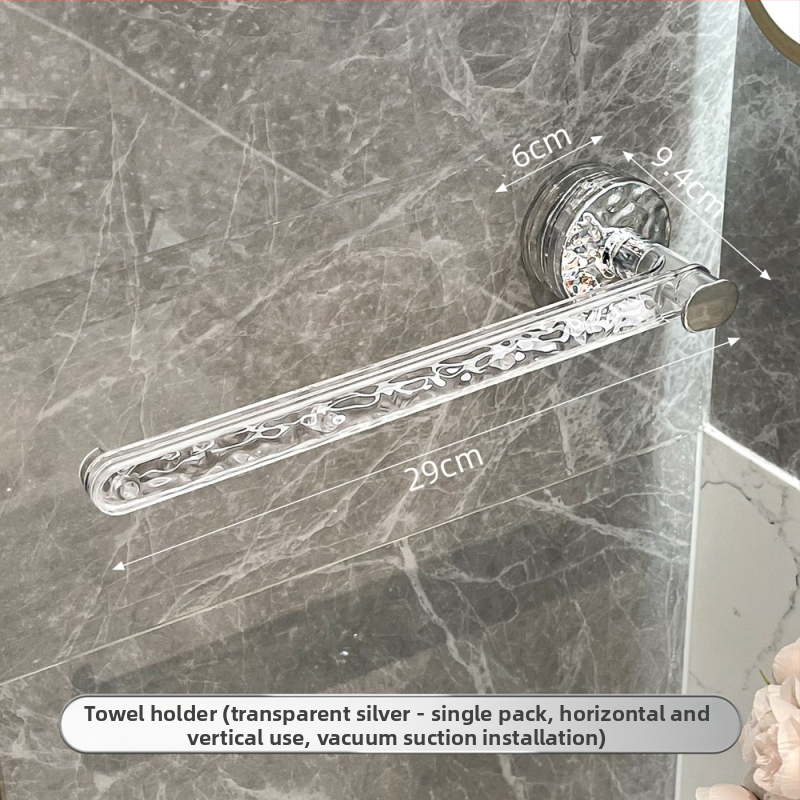 Držiak na uteráky na stenu so silnou prísavkou, bez vŕtania, z plastu, štýl Light Luxury, imega