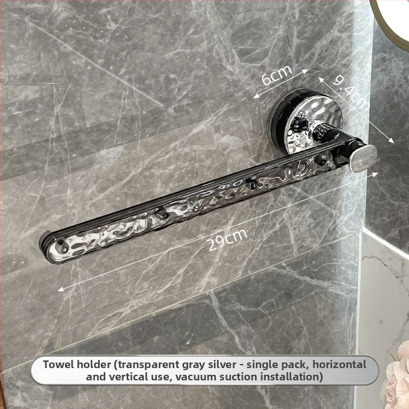 Držiak na uteráky na stenu so silnou prísavkou, bez vŕtania, z plastu, štýl Light Luxury, imega