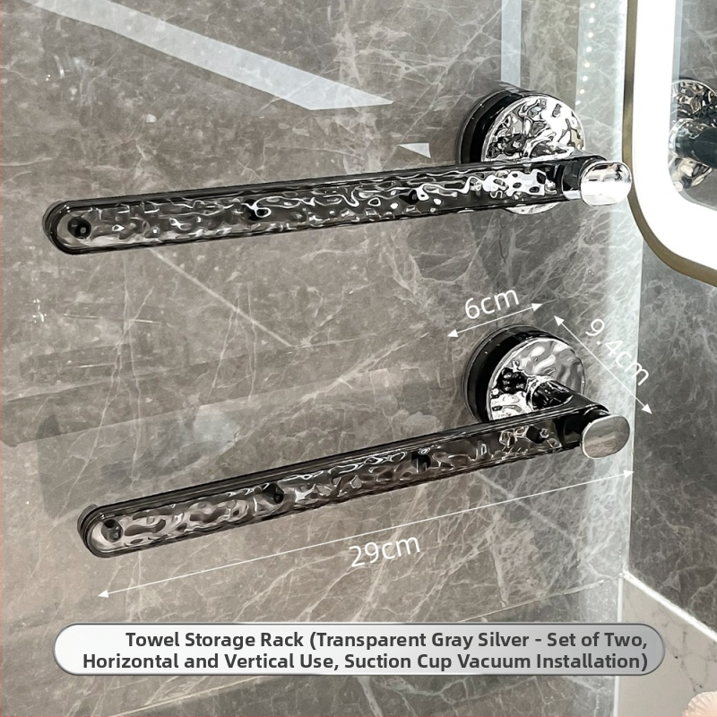 Držiak na uteráky na stenu so silnou prísavkou, bez vŕtania, z plastu, štýl Light Luxury, imega