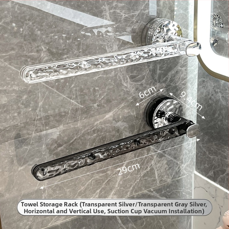 Držiak na uteráky na stenu so silnou prísavkou, bez vŕtania, z plastu, štýl Light Luxury, imega