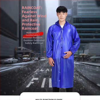 PVC dážďový pončo pre dospelých, dlhý, nepremokavý na turistiku