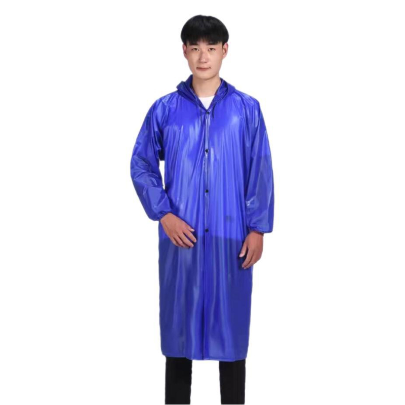 PVC dážďový pončo pre dospelých, dlhý, nepremokavý na turistiku