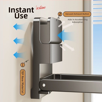 Kovový držiak na uteráky do kúpeľne, skladací, s prísavkou, na stenu, značky Qinjiu