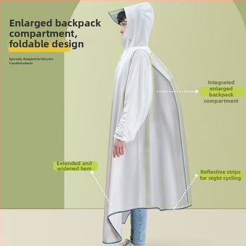 Dážďový pončó na bicykel pre dospelých, PVC tkanina, pre 1 osobu