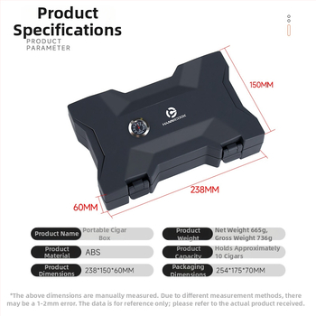 Cestovná cigarová krabička, ABS materiál, dvojvrstvový dizajn, desať kusov, veľká kapacita, tesniaci proti vlhkosti