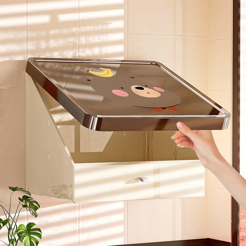 Nástenný skladací plastový regál do kúpeľne (Model 8022, Značka Simple Plastic, 1 vrstva, zaťaženie 1–5 kg)