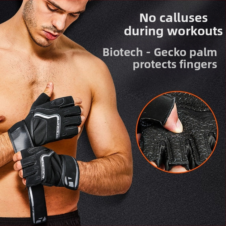 Posilňovacie rukavice s ochranou dlane – nylon, polovičný prst, ochranná dlaň (TMT)