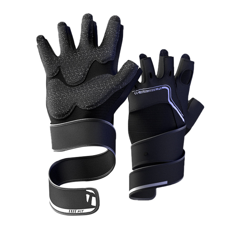 Posilňovacie rukavice s ochranou dlane – nylon, polovičný prst, ochranná dlaň (TMT)