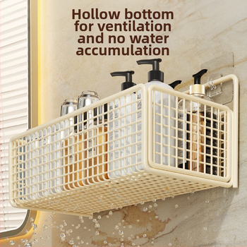 Nástenný regál na skladovanie s visiacim košíkom, bez vŕtania, 1 úroveň, povrchová úprava pečená farba, moderný minimalistický štýl