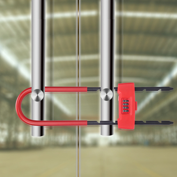 Dlhý U-tvarovaný číselný zámok pre sklenené dvere – značka Strength, materiál zinková zliatina, typ: čísla, hrúbka tyče 14 mm, rozstup tyčí 80 mm, prispôsobiteľné