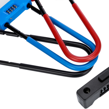 Dlhý U-tvarovaný číselný zámok pre sklenené dvere – značka Strength, materiál zinková zliatina, typ: čísla, hrúbka tyče 14 mm, rozstup tyčí 80 mm, prispôsobiteľné