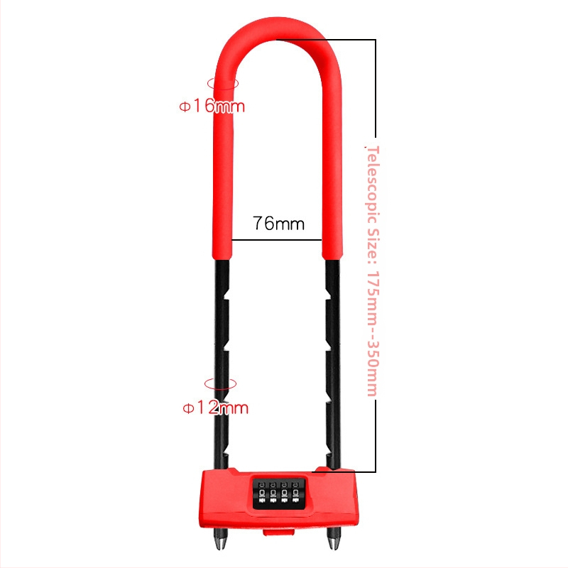Dlhý U-tvarovaný číselný zámok pre sklenené dvere – značka Strength, materiál zinková zliatina, typ: čísla, hrúbka tyče 14 mm, rozstup tyčí 80 mm, prispôsobiteľné