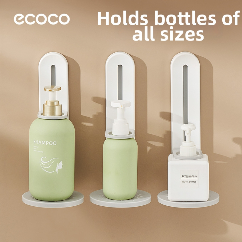 Ecoco nástenný regál do kúpeľne, nastaviteľný, plastový, s odvodnením, jedno poschodie, nosnosť 1 kg