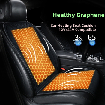 Grafénová vykurovacia podložka na sedadlo auta, zima, 12V/24V, univerzálne, povrch fleecu, výplň z velúru