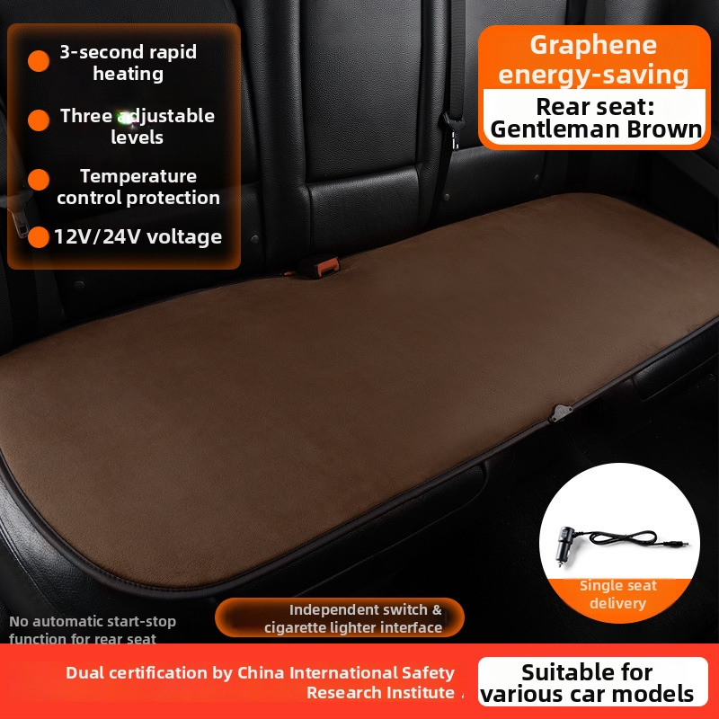 Grafénová vykurovacia podložka na sedadlo auta, zima, 12V/24V, univerzálne, povrch fleecu, výplň z velúru