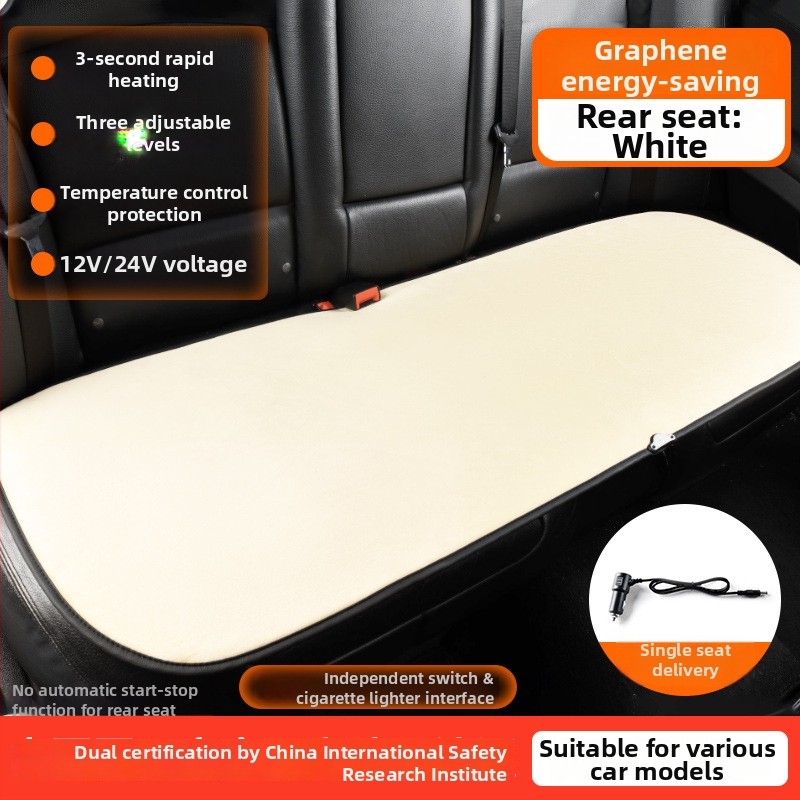 Grafénová vykurovacia podložka na sedadlo auta, zima, 12V/24V, univerzálne, povrch fleecu, výplň z velúru