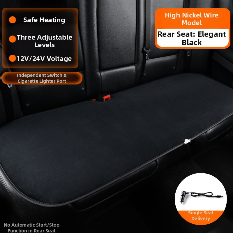 Grafénová vykurovacia podložka na sedadlo auta, zima, 12V/24V, univerzálne, povrch fleecu, výplň z velúru