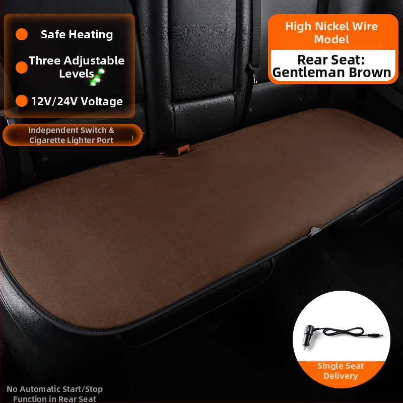Grafénová vykurovacia podložka na sedadlo auta, zima, 12V/24V, univerzálne, povrch fleecu, výplň z velúru
