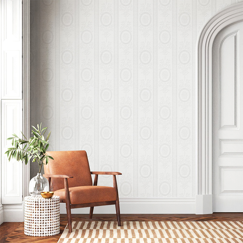 3D Rococo nástenná nálepka - PVC, samolepiaca, vodotesná, jedno dielna, moderný minimalistický 3D nástenný dekor pre obývaciu izbu, spálňu a študovňu