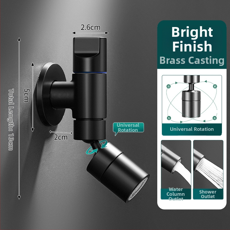 Meďový nástenný zmiešavací kohút pre mop drez, predĺžený, proti striekaniu, model 825, do kúpeľne a na balkón