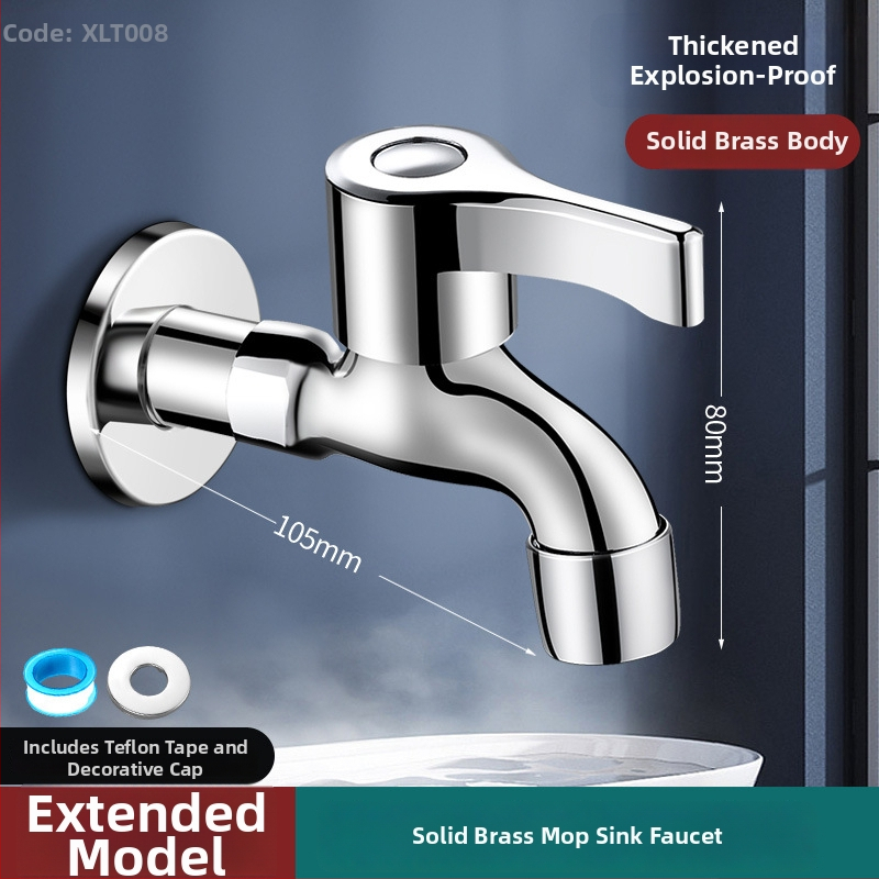 Prívodný kohút na práčku, čistý meď, zapustený do steny, 20 mm pripojenie, keramický diskový ventil, brúsený povrch