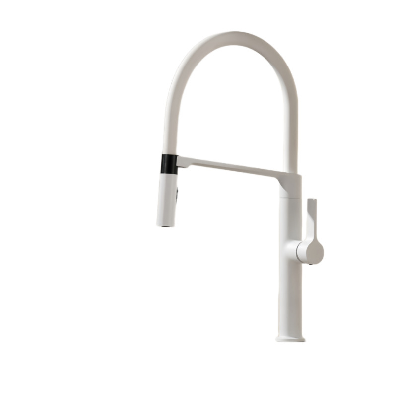 Meďový kuchynský drezový faucet s ťahacím magnetickým výtokom, mixér, keramický ventil, tlak 0.2–0.5 MPa, teplota do 75°C