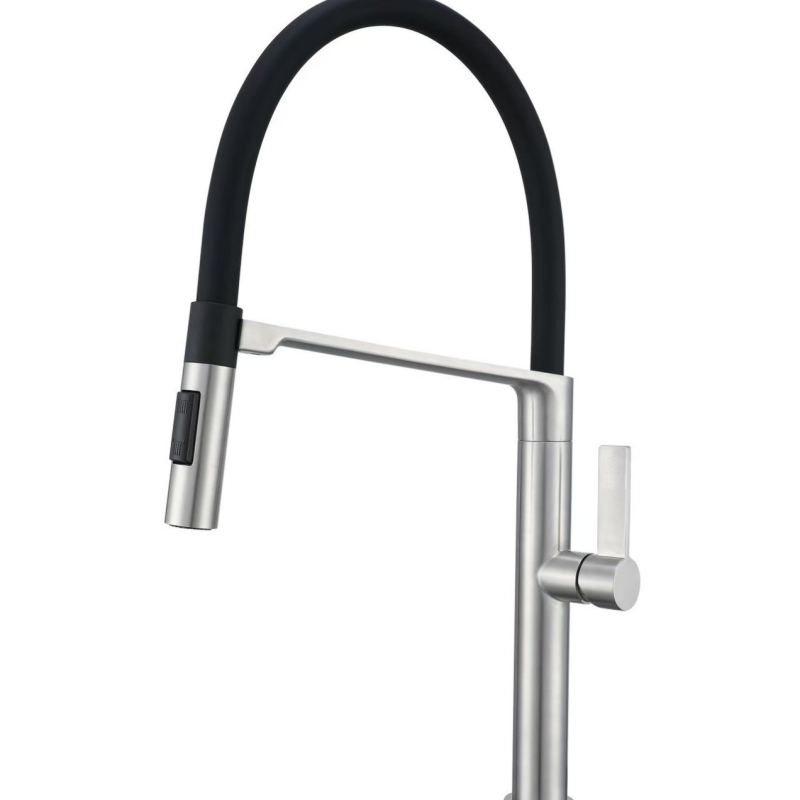 Meďový kuchynský drezový faucet s ťahacím magnetickým výtokom, mixér, keramický ventil, tlak 0.2–0.5 MPa, teplota do 75°C