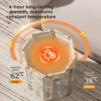 Skladaný hlboký kúpeľ na nohy s vekom, pre domácu potrebu, nepremokavá látka, hrubé steny, hladina vody nad 25 cm