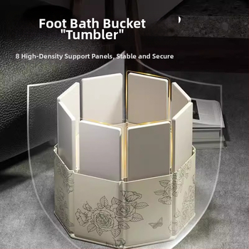 Skladaný hlboký kúpeľ na nohy s vekom, pre domácu potrebu, nepremokavá látka, hrubé steny, hladina vody nad 25 cm