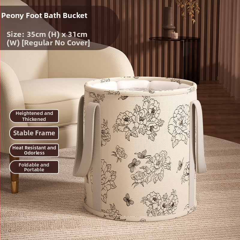 Skladaný hlboký kúpeľ na nohy s vekom, pre domácu potrebu, nepremokavá látka, hrubé steny, hladina vody nad 25 cm