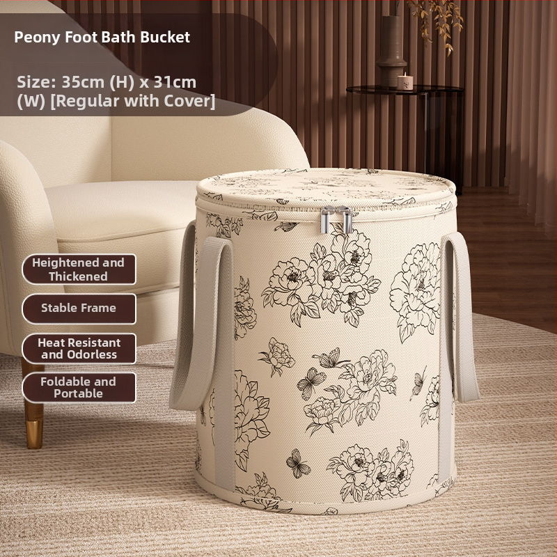 Skladaný hlboký kúpeľ na nohy s vekom, pre domácu potrebu, nepremokavá látka, hrubé steny, hladina vody nad 25 cm