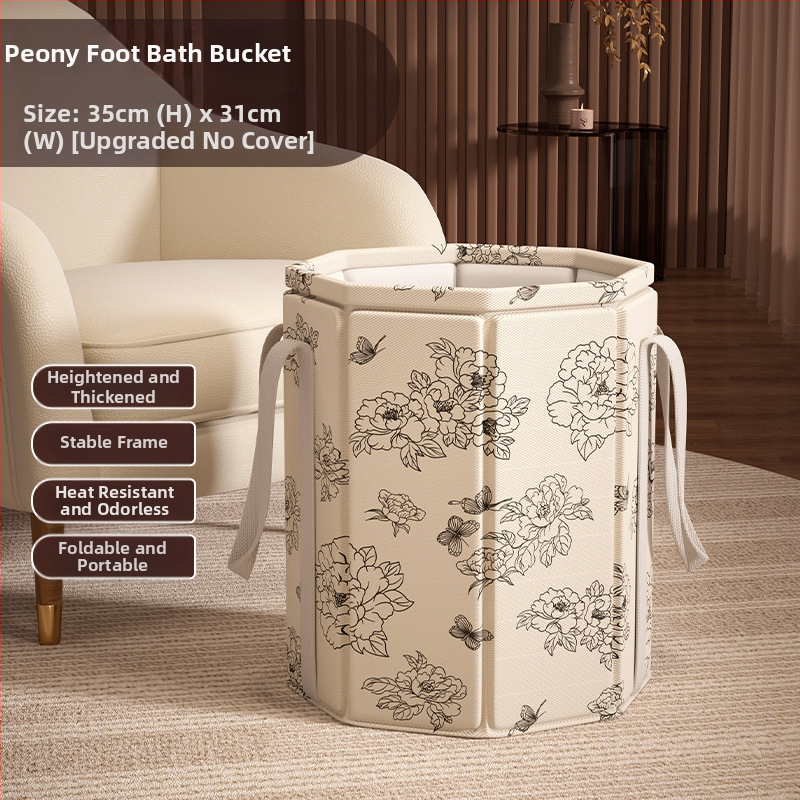 Skladaný hlboký kúpeľ na nohy s vekom, pre domácu potrebu, nepremokavá látka, hrubé steny, hladina vody nad 25 cm
