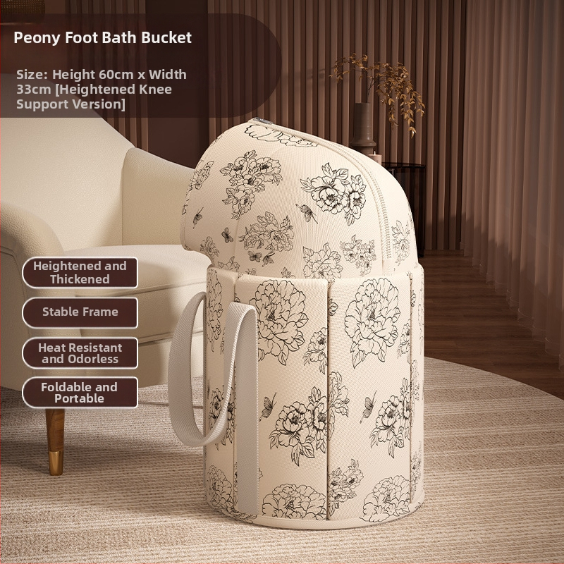 Skladaný hlboký kúpeľ na nohy s vekom, pre domácu potrebu, nepremokavá látka, hrubé steny, hladina vody nad 25 cm
