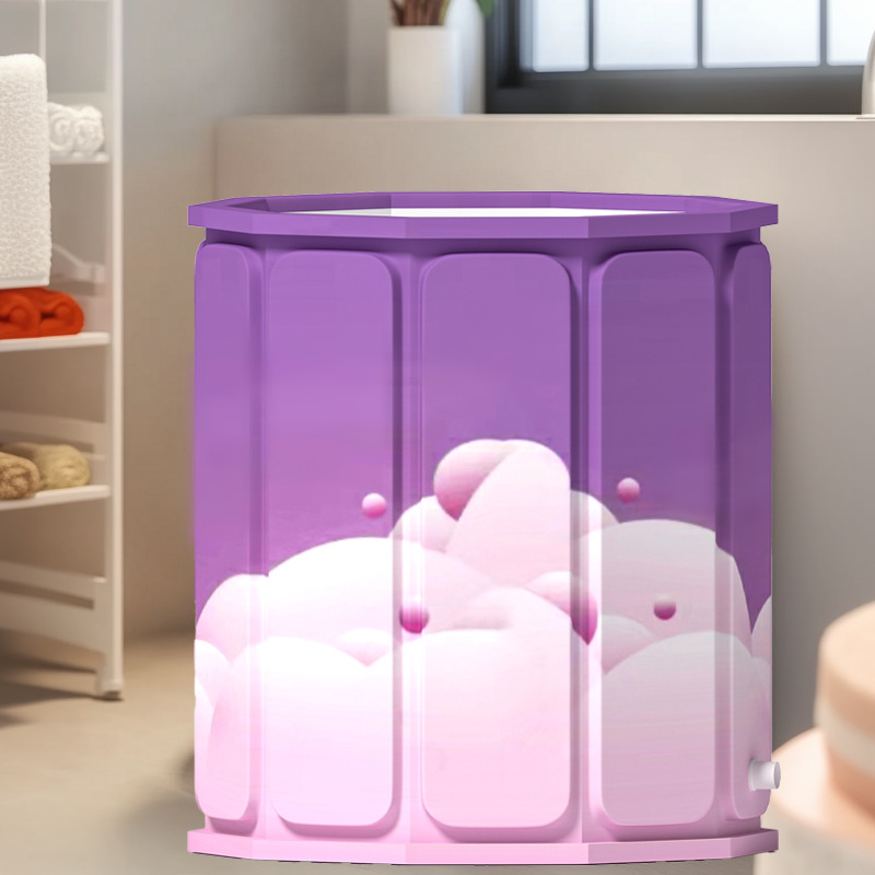 Sklopná vaňa s poklopom pre dospelých, skladací dizajn, konštantná teplota, masážna funkcia a parné bubliny